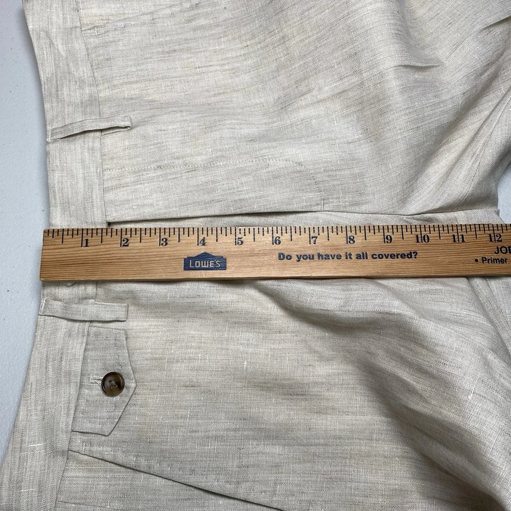 Bonobos Linen Pants 29x34 Slim Guabello Legend Flat Front Ivory Beige